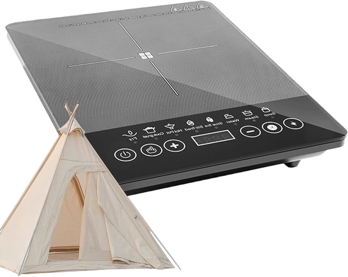 Inductie Kookplaat - Draagbare Kookplaat - Koken Thuis - Energiezuinig Gebruik - 40B x 30D cm - Grijs