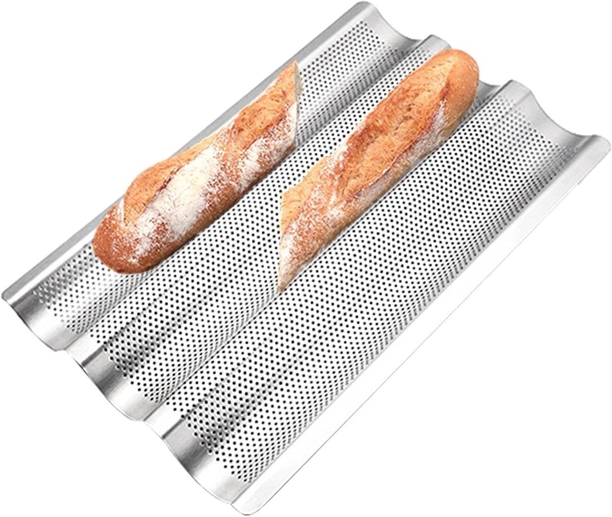 Broodbakvorm Broodplaat Bakplaat Brood Bakken Anti-aanbaklaag 38.9 x 25.3 cm Zilver