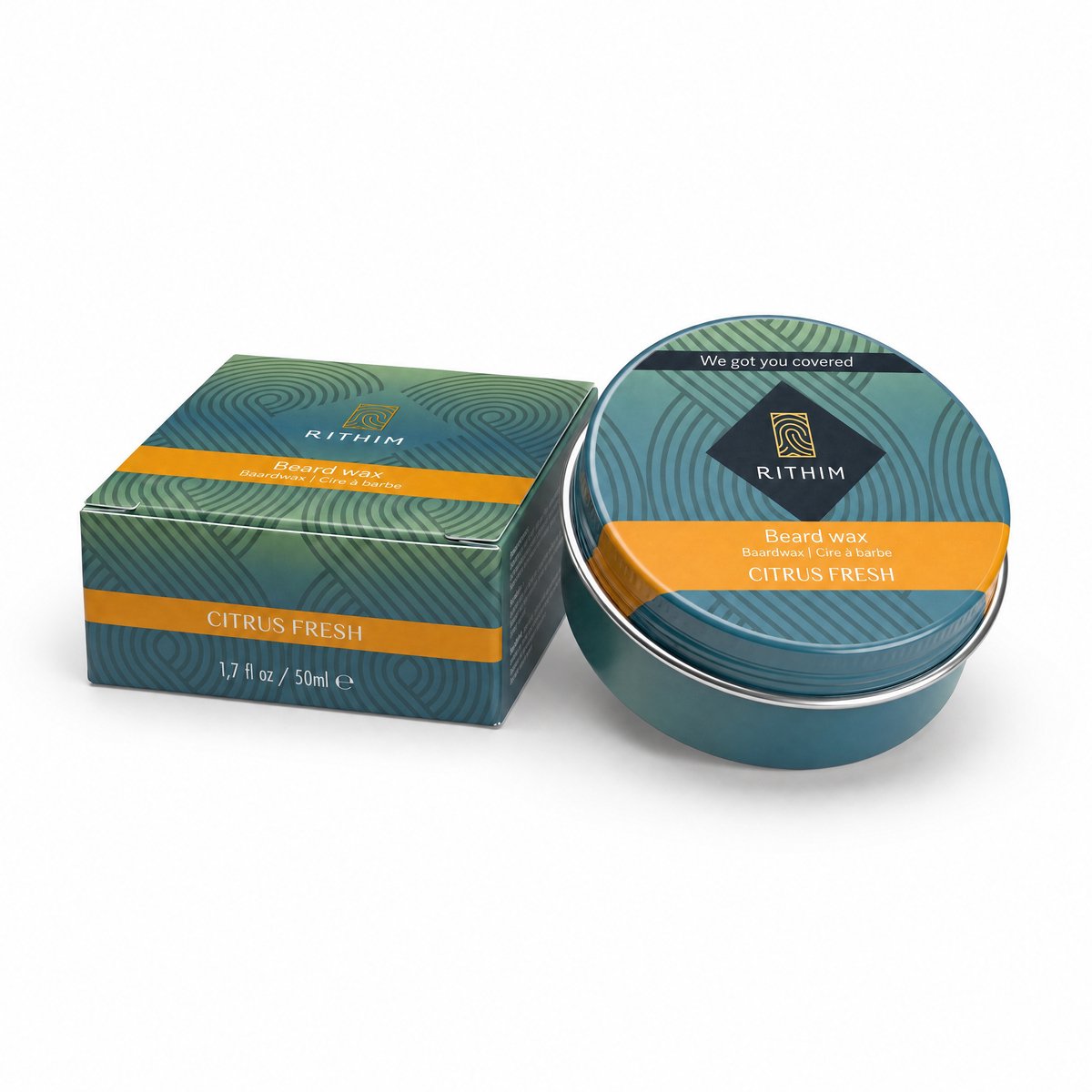 Rithim® Baardwax Citrus Fresh 50ml - Sterke maar flexibele hold - Baard wax - Baard gel - Beard wax