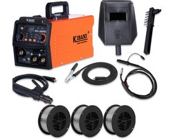 Kibani Lasapparaat MIG-300PRO - Incl. 3 Rollen Lasdraad - IGBT-Inverter-Technologie - Semi-Automatische Omvormer - Lasapparaat Elektrisch - MIG - MMA - TIG