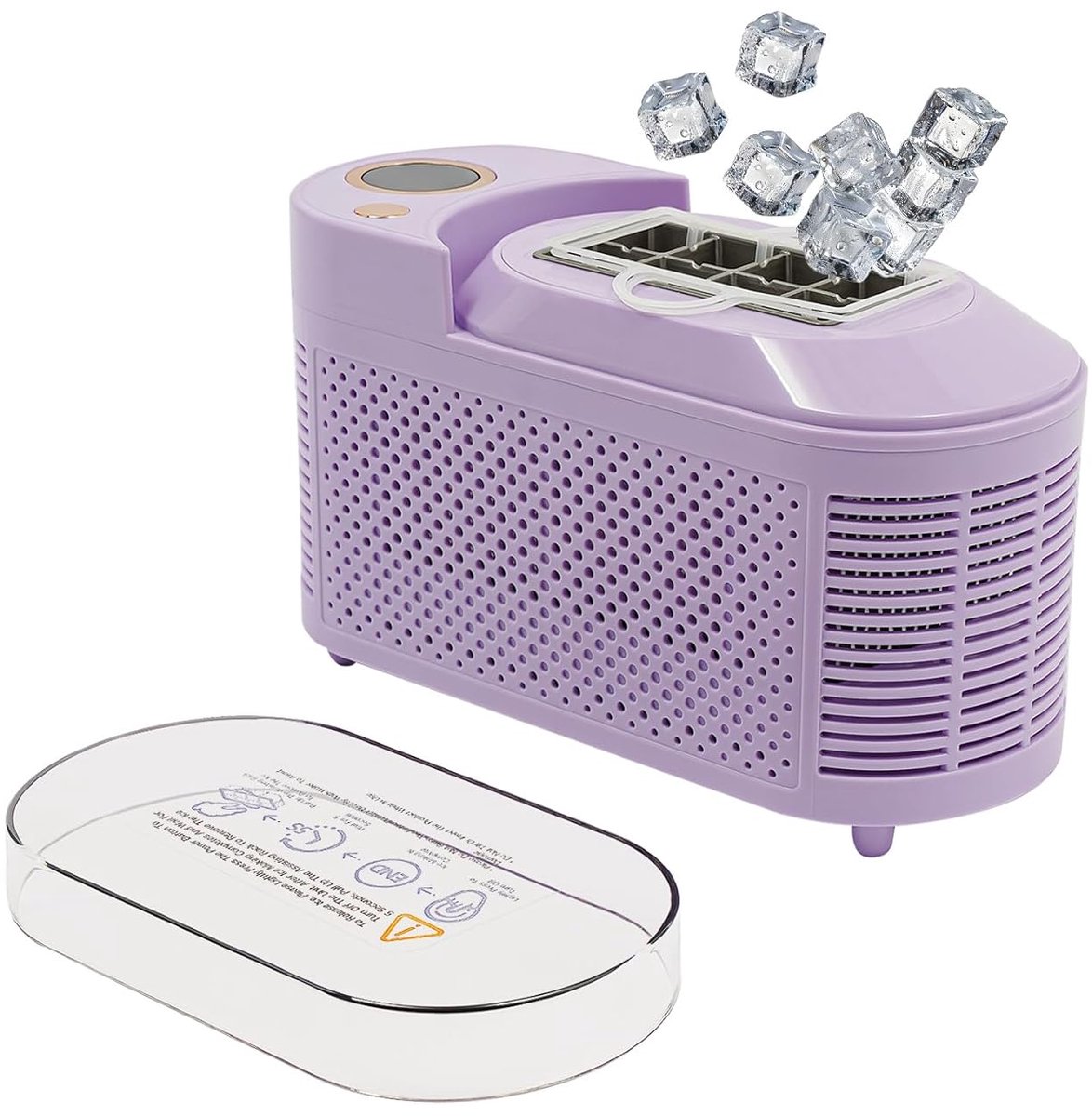 Ijsblokjesmachine - Draagbare Ijsmaker - 1 Stuk - 120W Snelle Koeling - Voor Camping Auto en Thuisgebruik - Paars