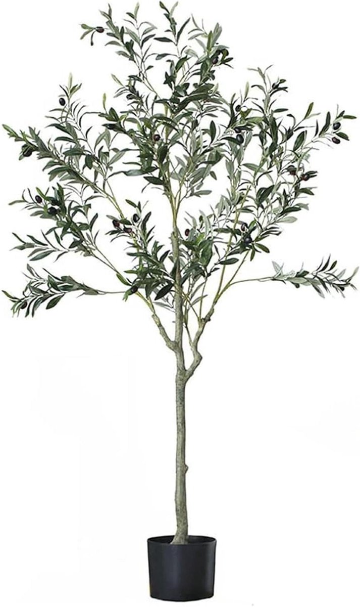 Kunstplant Olijfboom - Nep Boom - Woonkamer Decoratie - Levensecht Uiterlijk - 150 cm - Groen