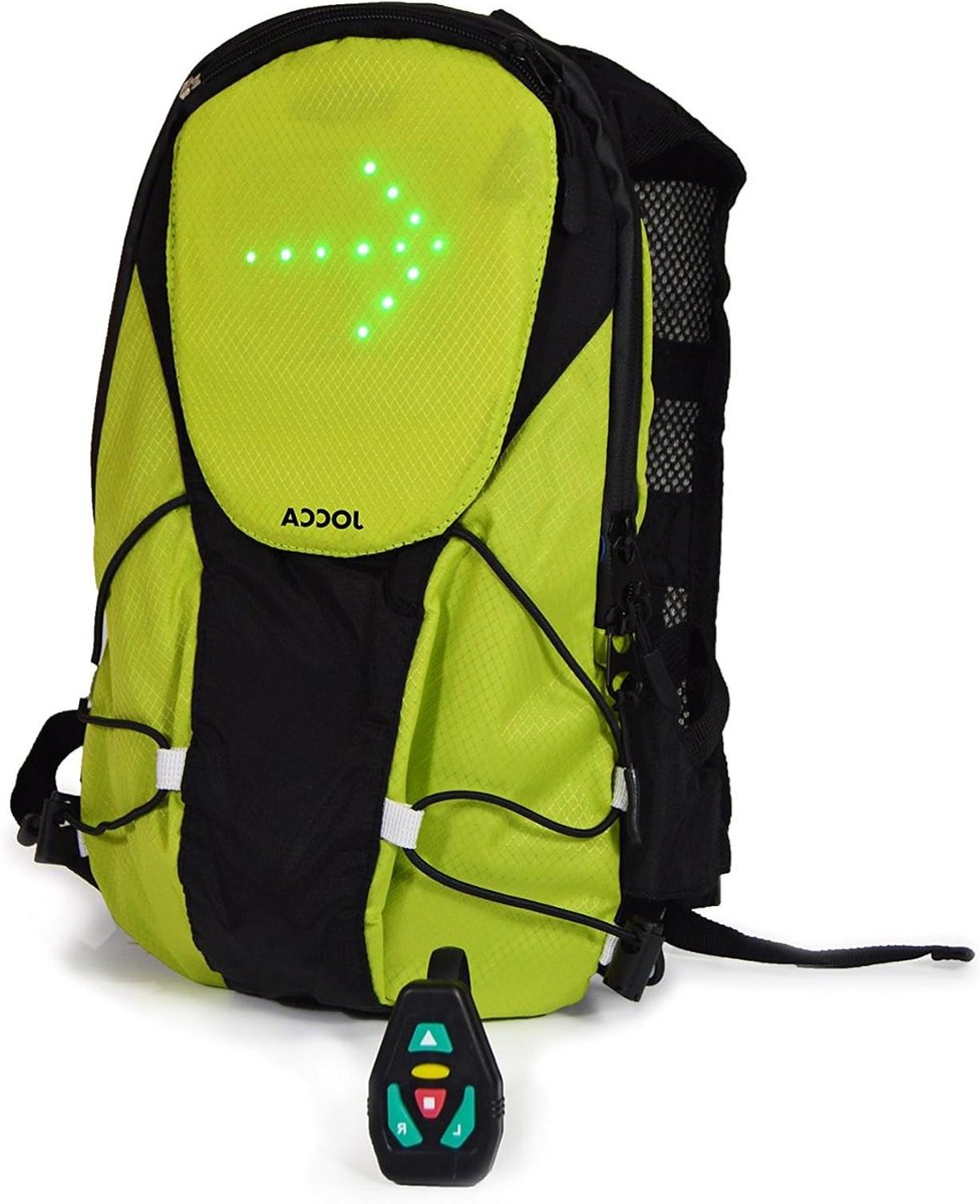 Fietsrugzak met indicatoren - LED tas - Veilig Fietsen - Geïntegreerde LED's - 7 liter - Zwart Geel
