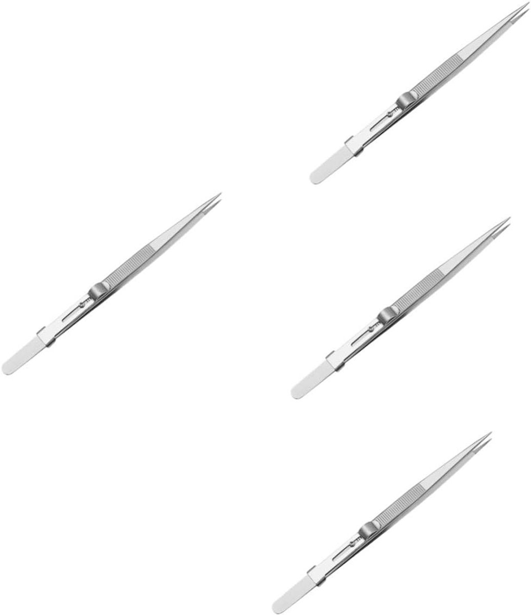 Pincetten Set - Precisie Tangen - Hobby Handwerk - Ergonomisch Ontwerp - 4 Stuks - Zilver
