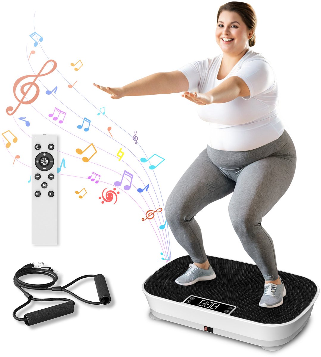 FelixKing Trilplaat Gym - Bluetooth Muziekfunctie, Maximaal Gewicht 136 kg, Trilplaat voor het hele Lichaam, 99 Snelheidsniveaus, Fitnessapparaat voor Thuis, Gewichtsverlies