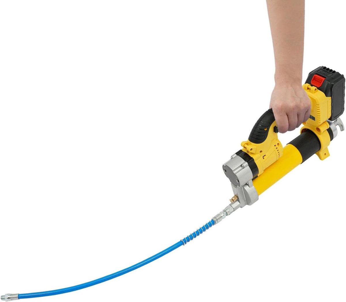 Accu Vetspuit - Draadloze Smeerpers - Machinerie Smeren - Krachtige Borstelmotor - 400 cc Capaciteit - Geel/Blauw