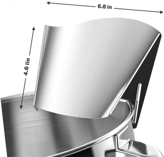 Giettrechter van roestvrij staal for KitchenAid en Kenwood mixers/keukenrobots Gepolijste beschermkap for moeiteloos overbrengen van ingrediënten — afbeelding 2