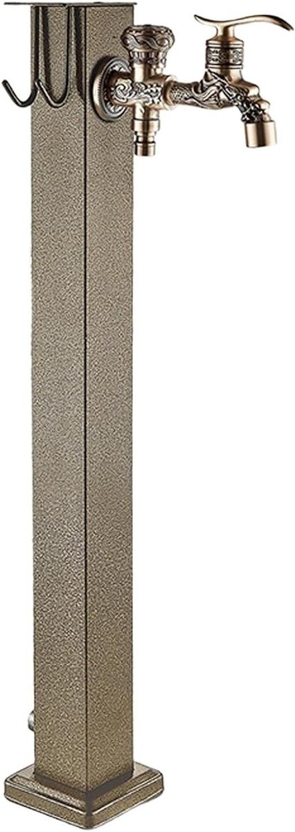 Waterkolom met Kraan - Buiten Kraan - Tuin Bewatering - Roestvrij Staal - 60 cm - Zwart