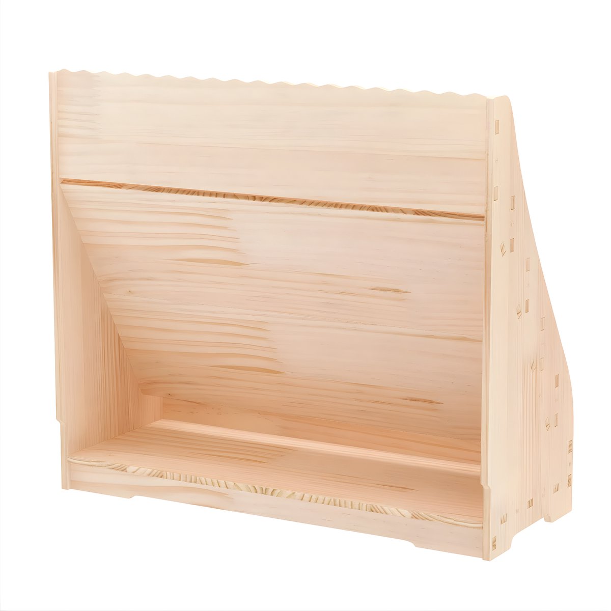 Happiq Kinderboekenplank 5-Laags - Houten Boekenrek voor Kinderkamer - Frontale Boeken Organizer Beige