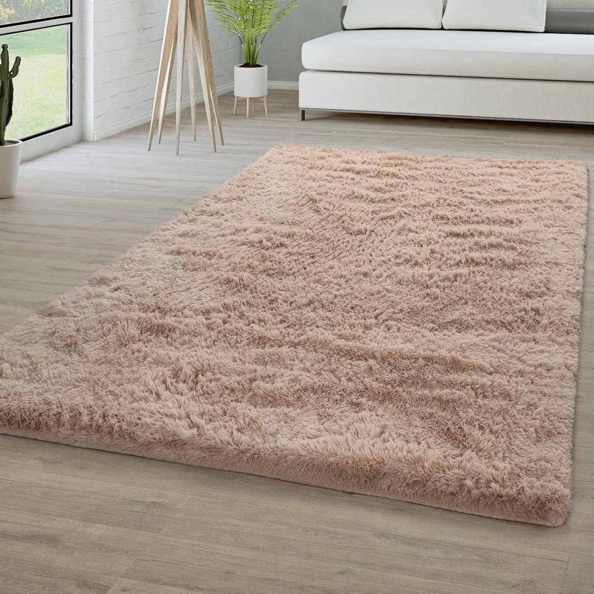 Pluche Vloerkleed - Shaggy Tapijt - Woonkamer Slaapkamer - Waterafstotend Vloerverwarming 