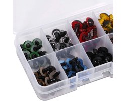 Veiligheid Oogjes Set - Poppen Ogen - Dolls Knutselen - Inclusief Sluitringen - 10 en 12 mm - 8 Kleuren Assorti
