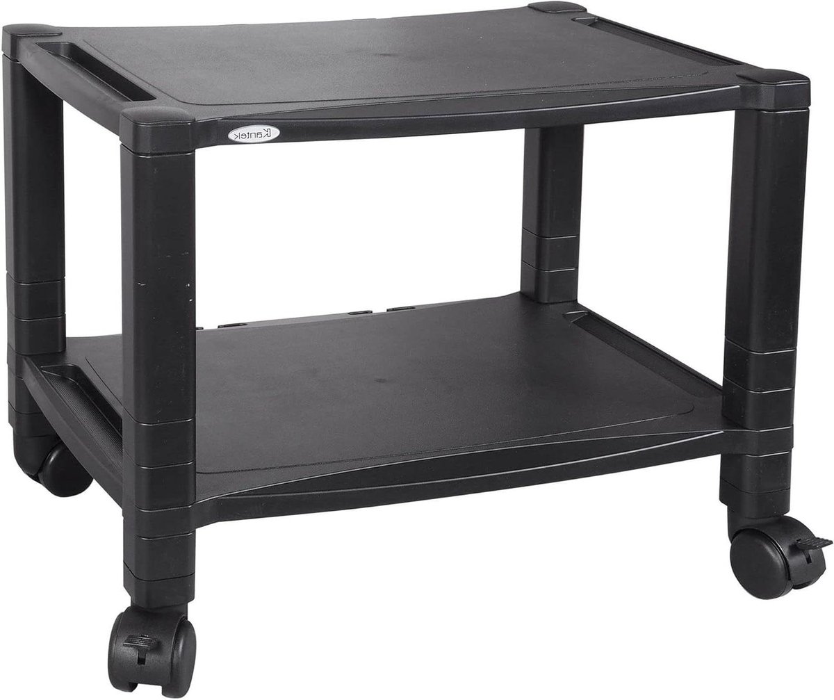 Printerstandaard - Mobiele standaard - Thuiskantoor organiseren - Extra brede opbergruimte - 50.8 x 33.2 cm - Zwart