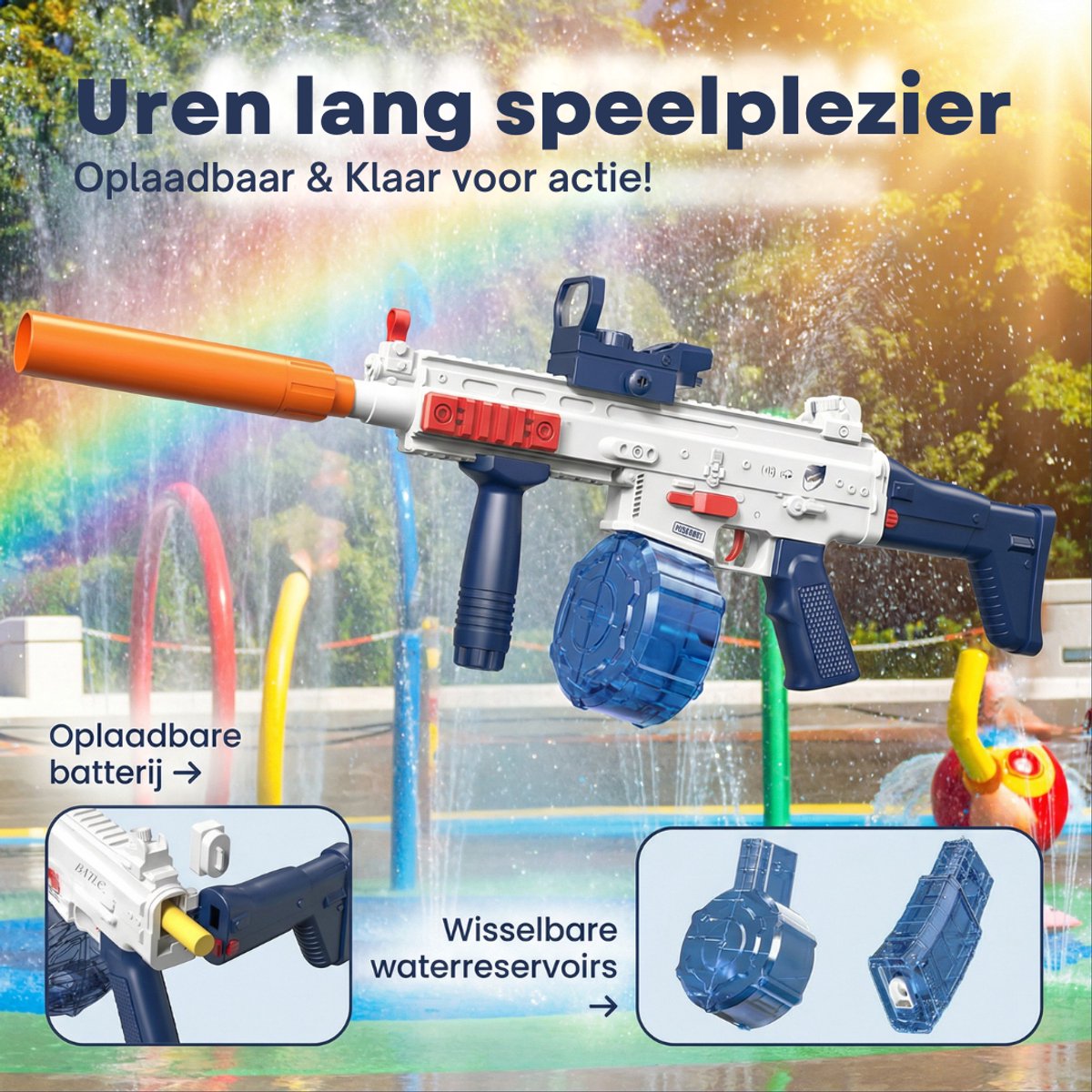 Elektrisch Waterpistool – Oplaadbare Water Gun met Continue Straal – 500ML – Outdoor Speelgoed voor Kinderen – Zomer & Zwembad — afbeelding 6