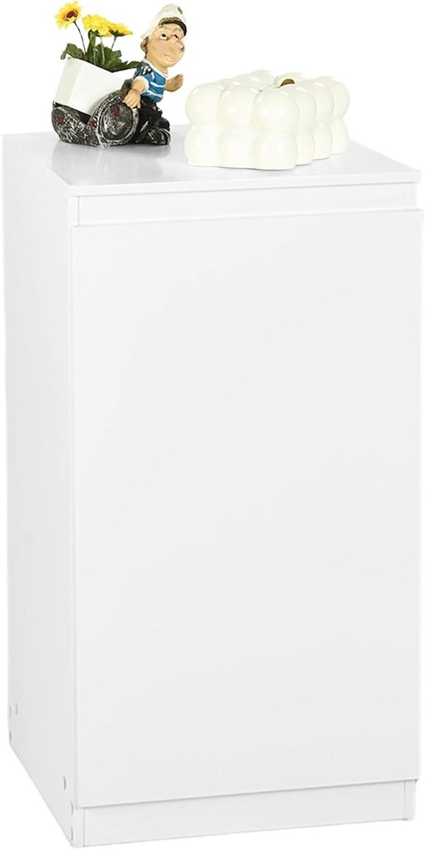 Witte Commode - Opbergkast Bijzettafel - Slaapkamer Woonkamer - Verstelbare Planken Kantelbeveiliging - 40x40x75 cm - Wit