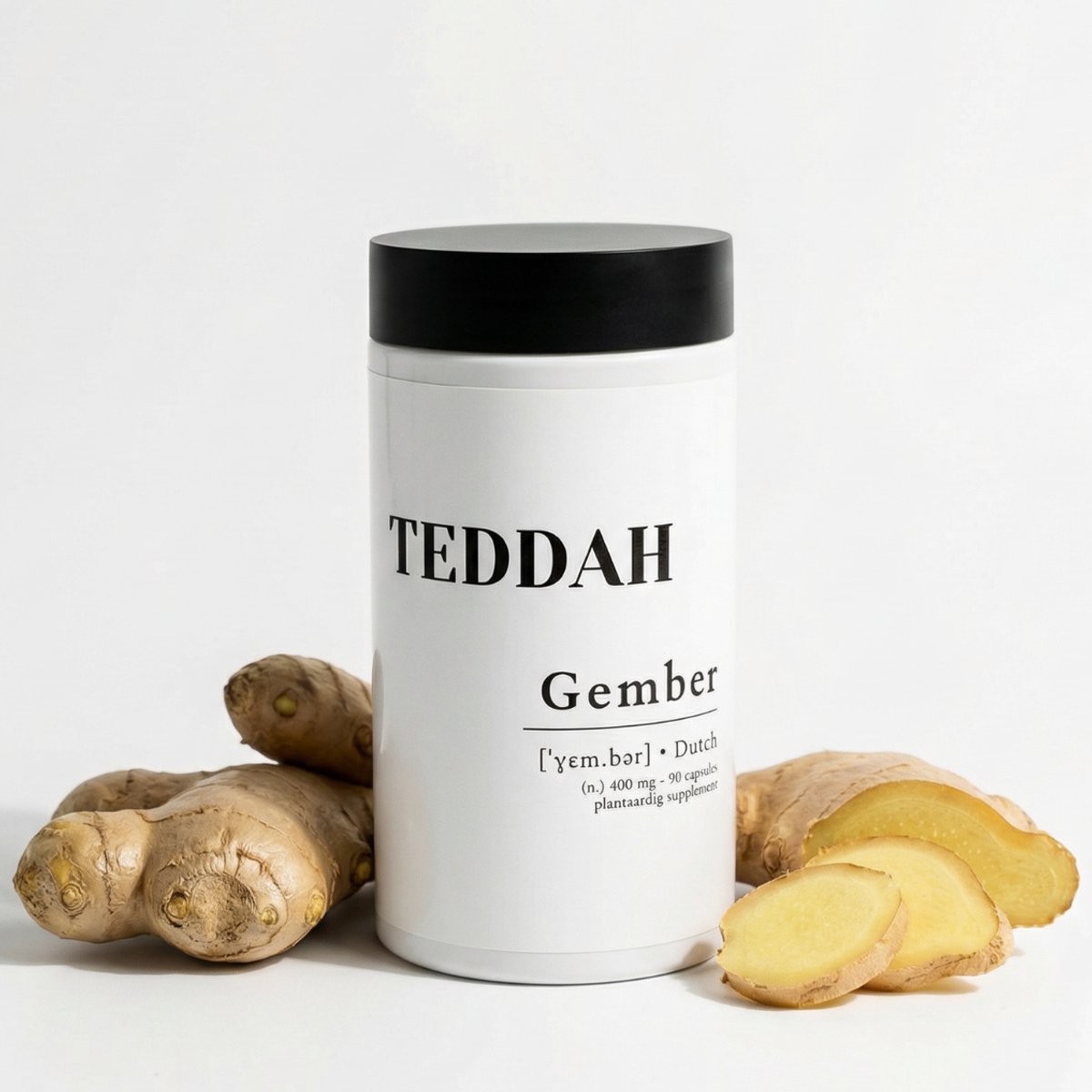 TEDDAH Gember Puur - 400 mg - 90 Capsules - Puur Natuur - Zonder Toevoegingen