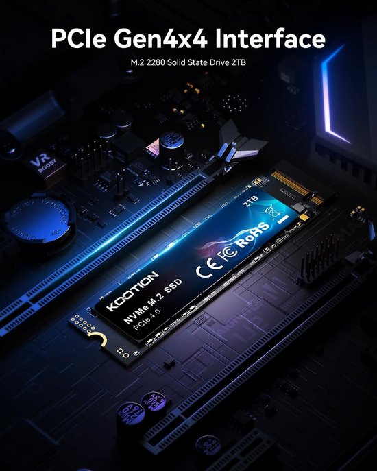 Interne SSD - Harde Schijf - Opslag Uitbreiden - PCIe Gen4 NVMe - 2 TB - Zwart — afbeelding 2