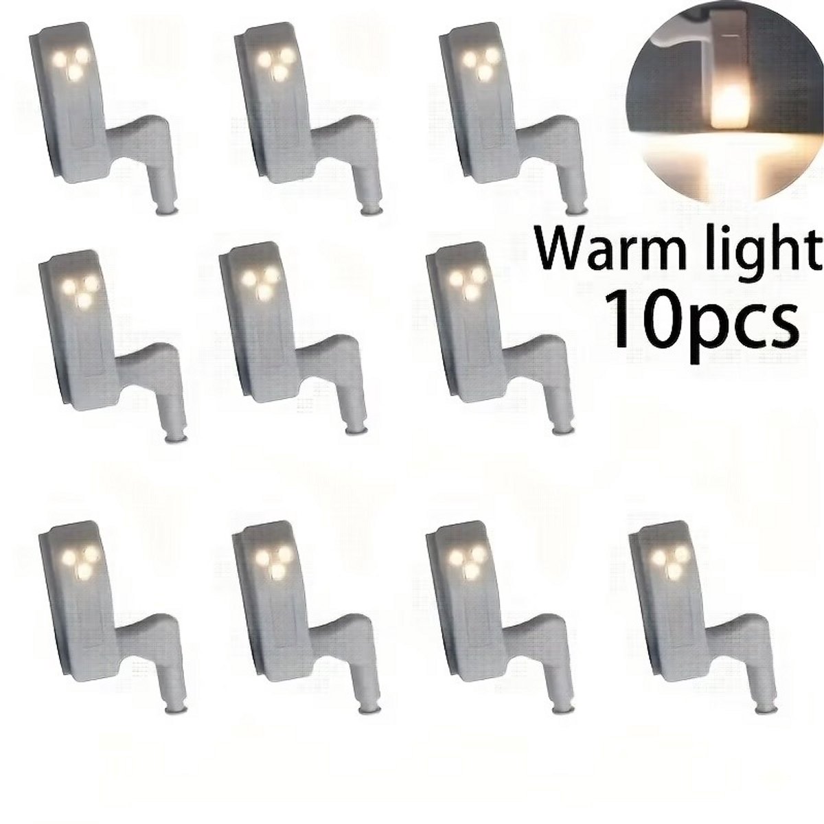 10 Pack! Automatische Kast Verlichting-Scharnierverlichting-Kastverlichting -FS Fusion Pack Kastverlichting (10 stuks) – Warm & Koud LED Licht – Met Batterij Scharnier - LED - Koud Licht - Set van 10 - incl. Batterijen-Ikea Pax, keuken meubels woning