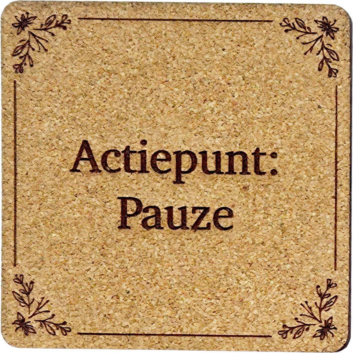 Kurken Onderzetter Actiepunt - Glazen Onderzetters - Gegraveerd - Tilburgs