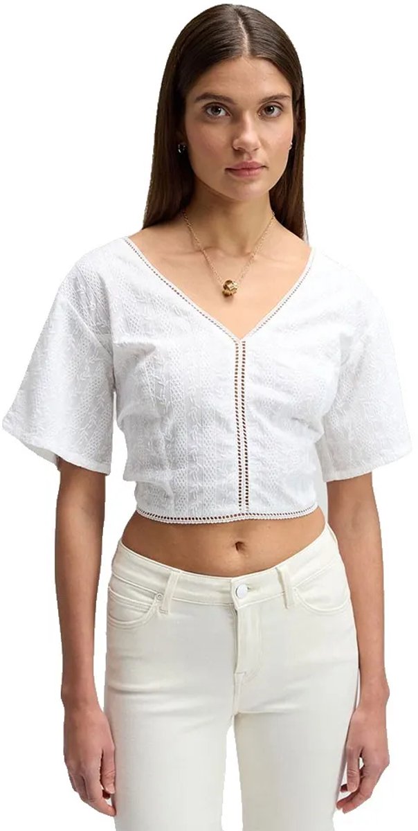 Lee 112380540 Blouse Met Korte Mouwen M Vrouw Wit