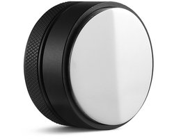 58 mm Zwarte Koffiedistributeur met Enkel Mes — Verstelbare Koffienivelleerder van Aluminiumlegering