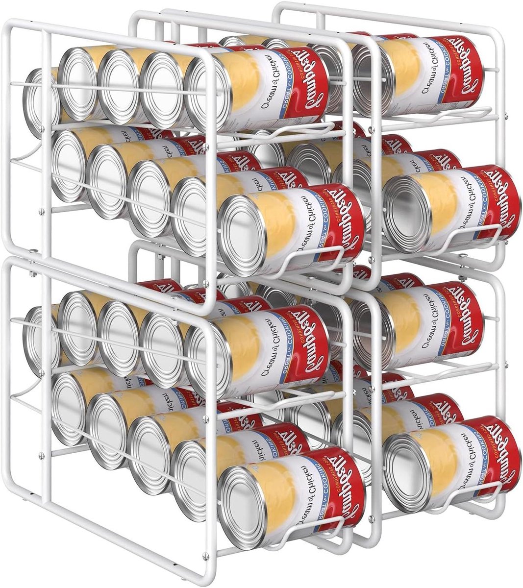 Blikjes Organizer - Opslag Houder - Keuken Ordenen - Stapelbaar Ontwerp - 4 Stuks - Wit