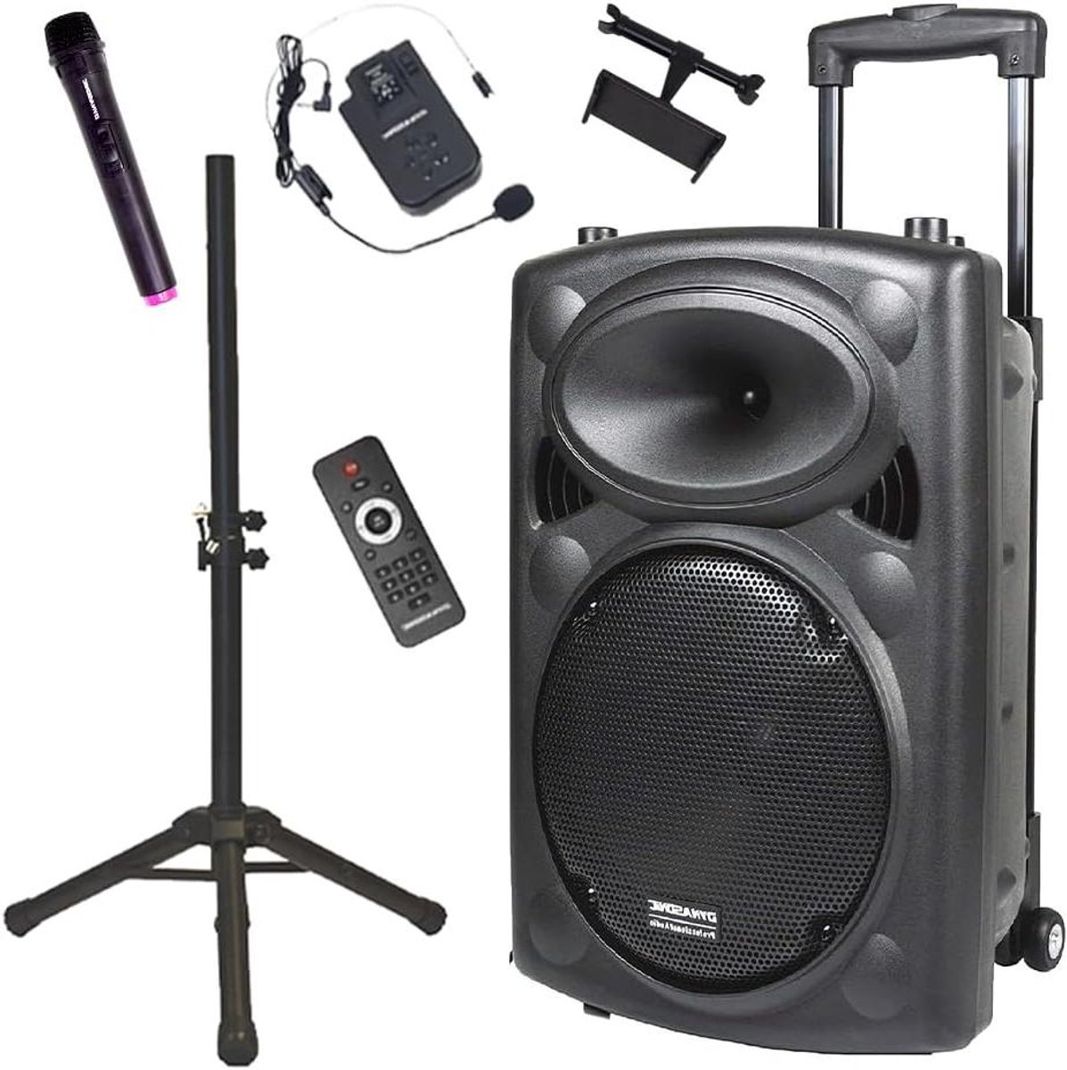Draagbare Bluetooth Speaker - Krachtige Geluidbox - Feesten en Presentaties - TWS Stereosysteem - 12 Inch Audio - Zwart