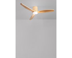 CREATE - Plafondventilator 40W stil Ø132 cm met LED verlichting in behuizing en lamp - WIND CALM RATTAN