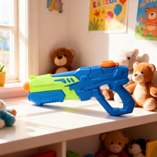 Scatch Waterpistool - 38 x 5 x 17 CM - 600ML Waterreservoir - voor Kinderen en Volwassenen - Waterspeelgoed - Blauw/Groen/Oranje