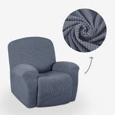 BankhoesDiscounter Knitted Recliner Fauteuil Hoes – Relaxzetel – Relax Sofa Hoes – Bankbeschermer – Zetel Hoes - Sofa Cover - M1 (60-95cm) - Grijs