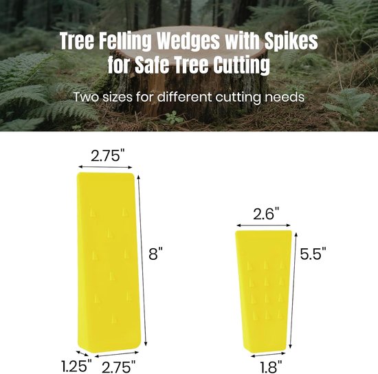 Boomvelwiggen met spikes - Kloofwiggen Houthakken - Veilig Bomen Kappen - Ontworpen voor Efficiëntie - 6 stuks - Geel — afbeelding 5