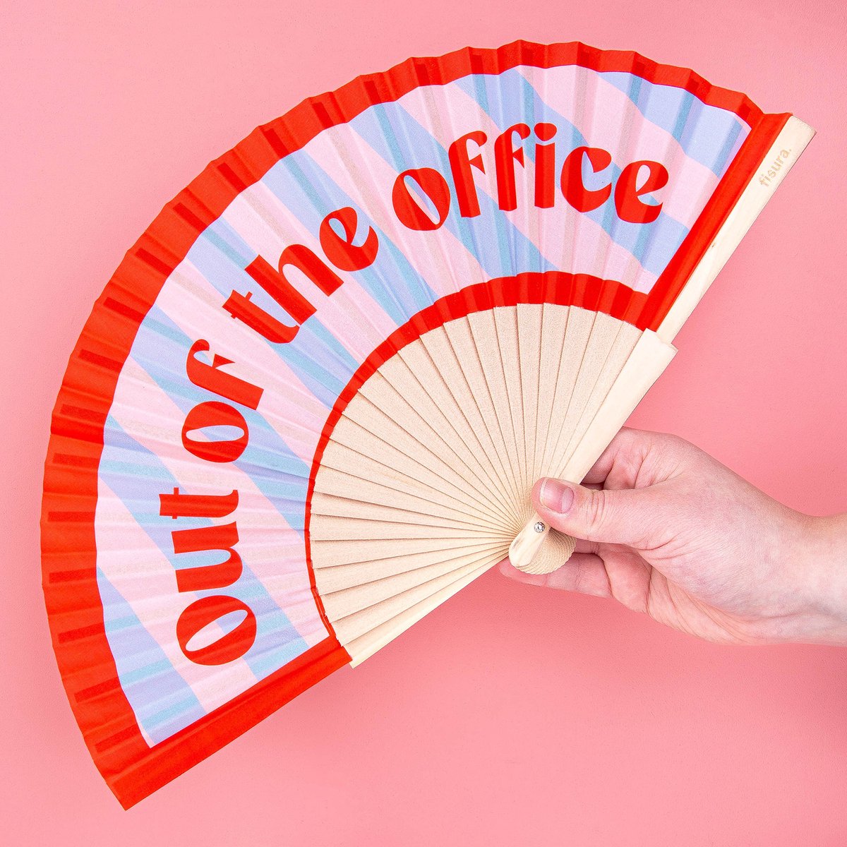 Houten waaier Out of the office van Fisura