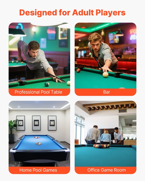 VEVOR Biljartkeu 1 St. (1473,2 mm / 595 G) Gemaakt Van Glasvezel met Meerlaagse Punt, Geschikt voor Bar, Thuis, Kantoor, Amerikaans 9-Ball Spel, Poolkeu van VEVOR — afbeelding 5