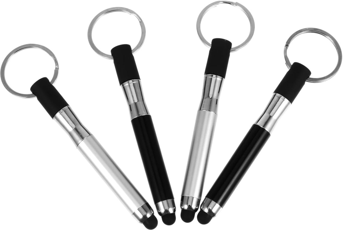 Set van 4 stylussen, mini-balpennen met styluspunt, voor alle smartphones - contentpennen