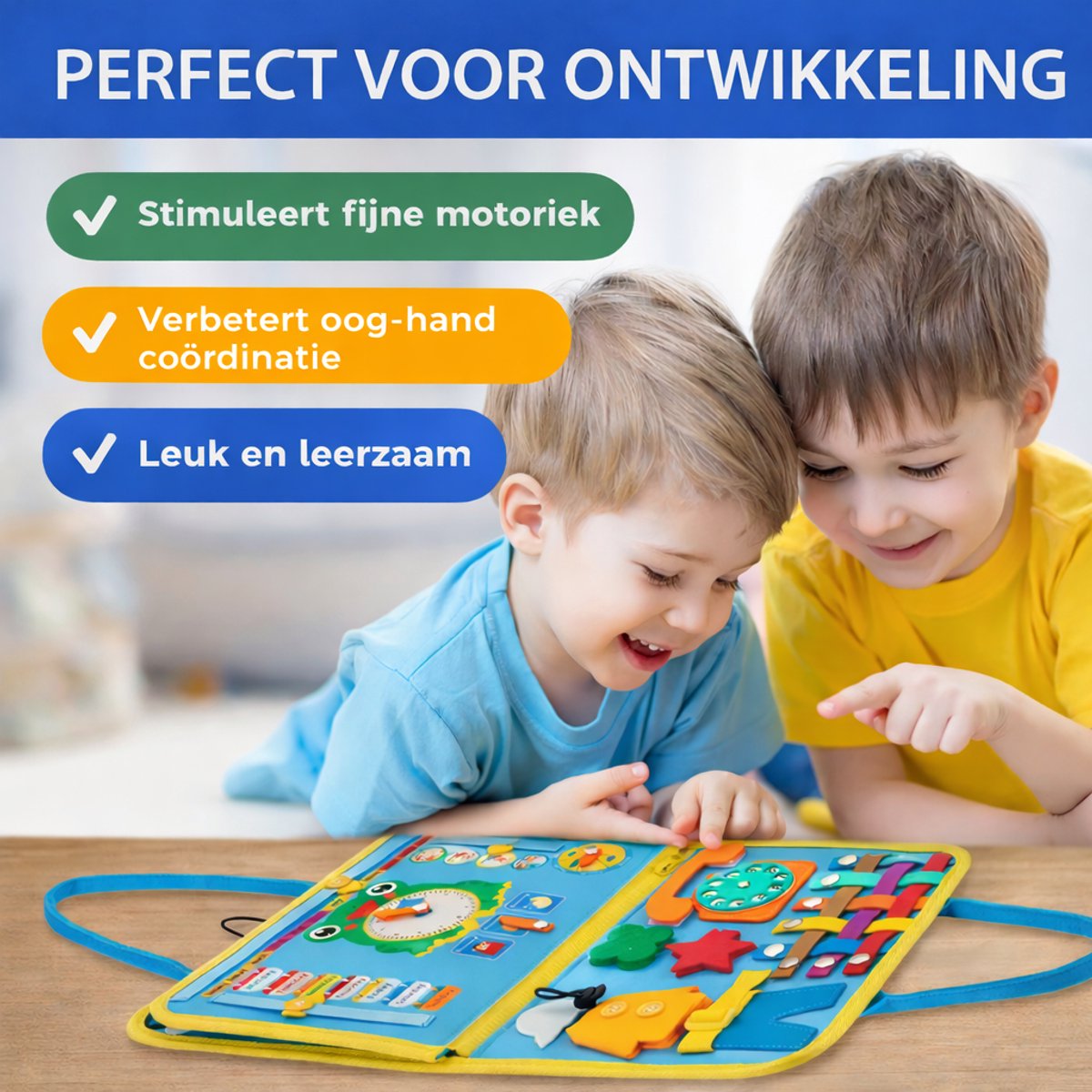 Joyage Montessori Activiteitenboek - Busy Board Montessori Speelgoed Boek - Sensorisch speelgoed 3 jaar Educatief speelgoed voor in de auto onderweg - Peuter speelgoed jongens speelgoed Meisjes speelgoed 2 jaar Kinderspeelgoed 1 jaar activiteitenbord — afbeelding 6