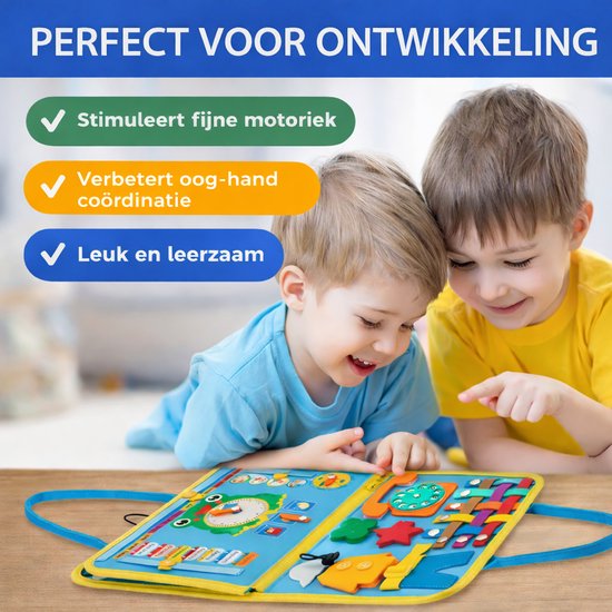 Joyage Montessori Activiteitenboek - Busy Board Montessori Speelgoed Boek - Sensorisch speelgoed 3 jaar Educatief speelgoed voor in de auto onderweg - Peuter speelgoed jongens speelgoed Meisjes speelgoed 2 jaar Kinderspeelgoed 1 jaar activiteitenbord