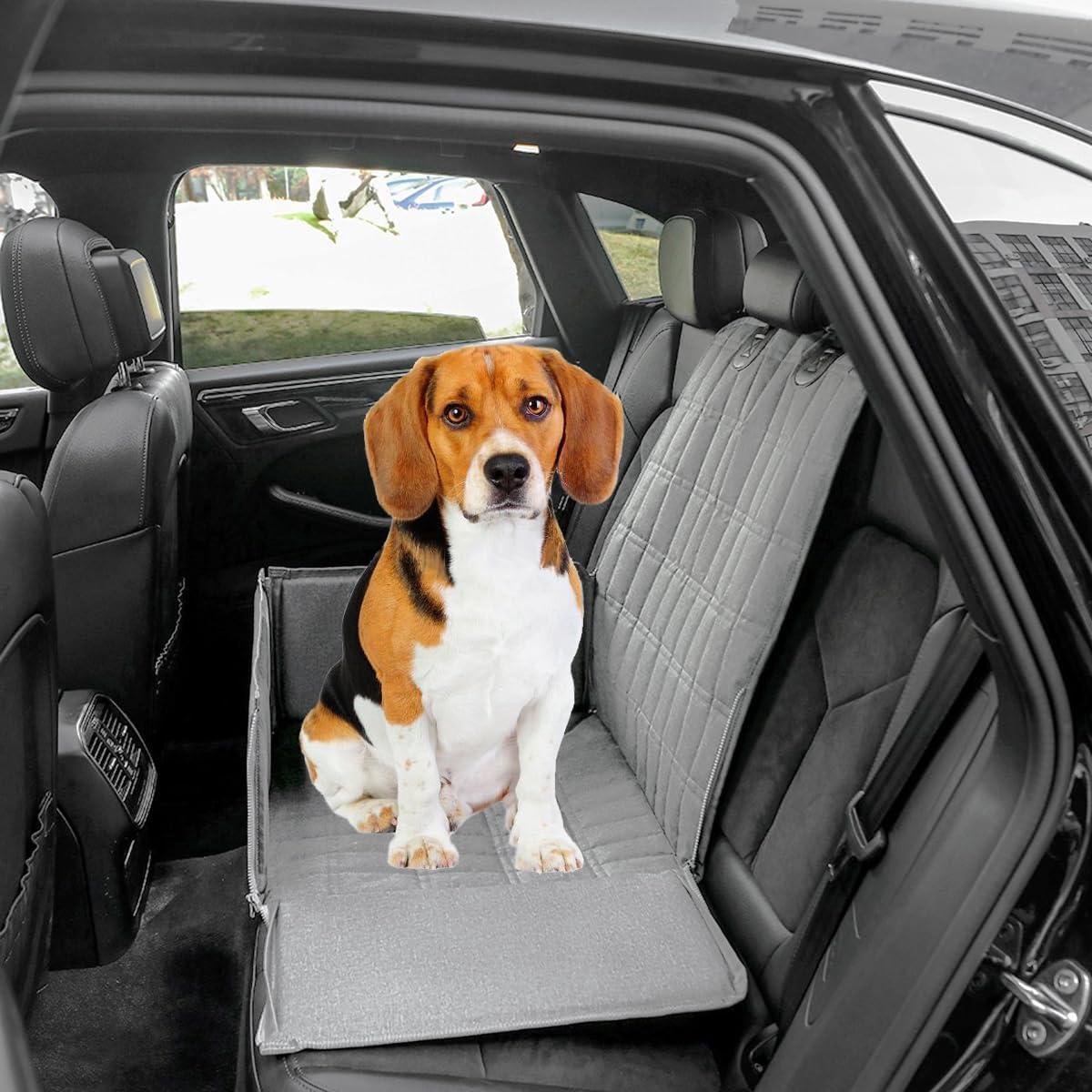 Autostoel Hond - Zitverhoger Huisdier - Veilig Reizen - Waterdicht Oxford Doek - Tot 25 kg - Grijs