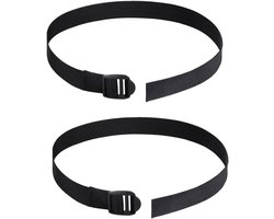 Roeiriemen Set - Voetriemen Fitness - Roeitraining - Verstelbaar Nylon - 2 Stuks - Zwart