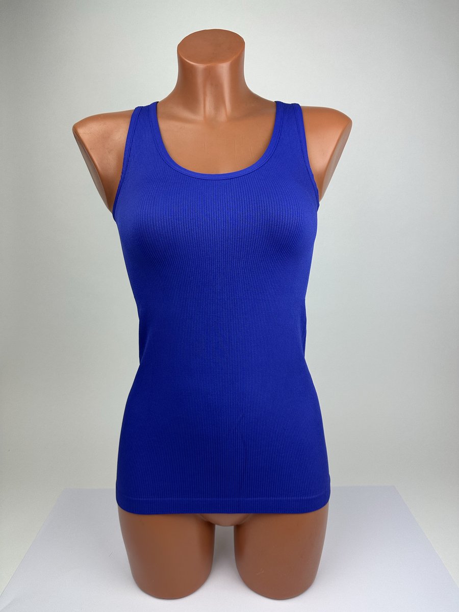 Marco Rossi - Dameshemd - Onderhemd - Dames Sporthemden - Tanktop - Brede Band - Singlet - Blauw - Maat 36/38 - S/M