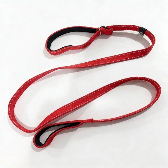 Slowton Dubbele hondenriem, reflecterende hondenriem, 360 graden draaibaar, met twee gevoerde handgrepen, looptraining voor 2 grote honden (8-35 lbs