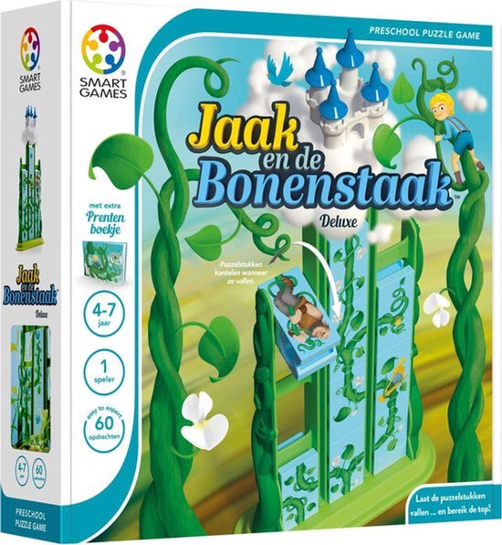 SmartGames Jaak & de bonenstaak - Logisch Denkspel voor Kleuters & Jonge Kinderen - 60 Opdrachten met Prentenboek - Educatief Solospel - Vanaf 4 Jaar