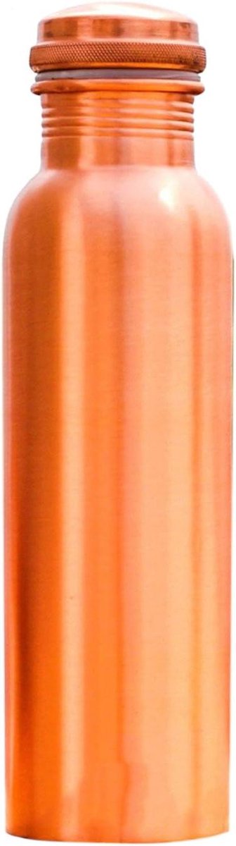 Koperen Sportfles - Waterfles - Hydratatie Onderweg - Pure Koperen Constructie - 900ml 25cm