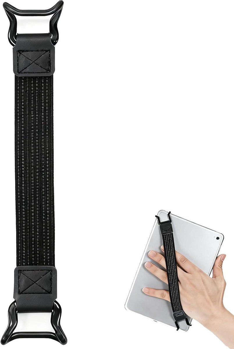 Tabletpolsband - Universele band - Bediening met één hand - Antislip veilige grip - 6-8 inch - Zwart