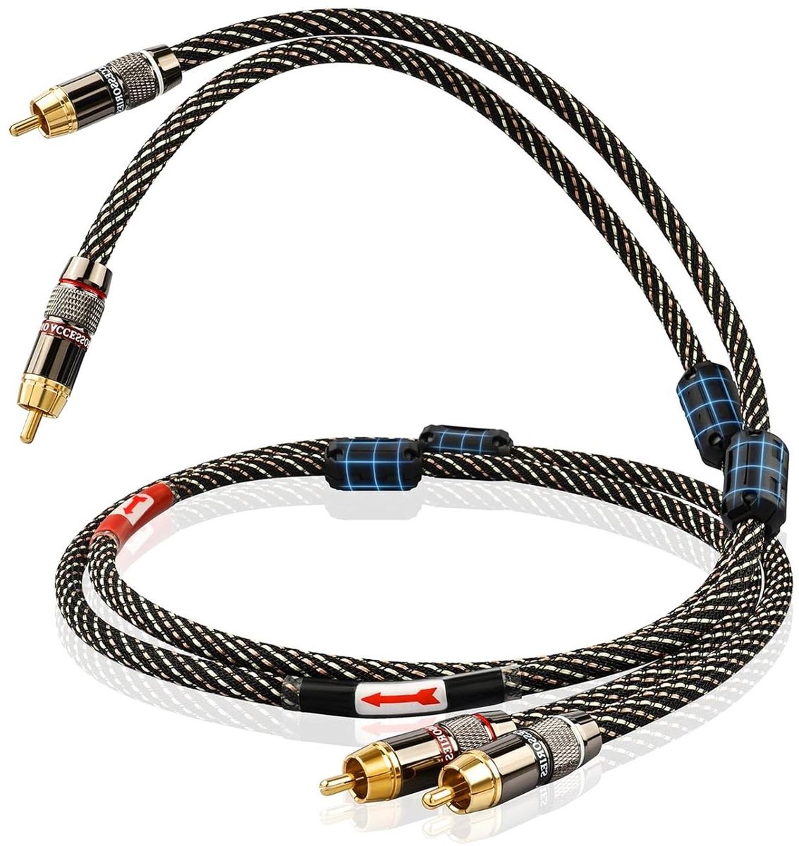 HiFi Audiokabel - RCA kabel - Audio Aansluiting - 4N OFC Kern - 2 meter - Zwart