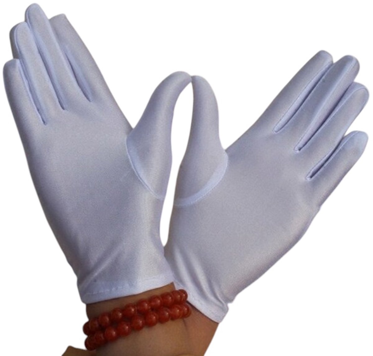 Spandex Handschoenen Wit - Goed Uitgerekt Dunne Spandex Handschoenen Hoge Kwaliteit - Jewelry Handschoen - Beschermende Handschoenen - Werk Handschoen - Beauty salon handschoenen - Veiligheid Handschoen Lichtgewicht 1Paar/Zak MEDIUM ----- SQGTR®
