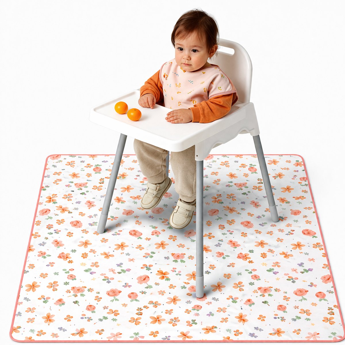Knoeimat - Knoeimat Kinderstoel - Vloerbeschermer - 130 x 130 CM - 100% Polyester - Speelkleed Baby - Picknick Kleed - Waterbestendig - Wasmachine Geschikt - Tekenkleed - Spatmat - Speelmat - Duurzaam Kwaliteit