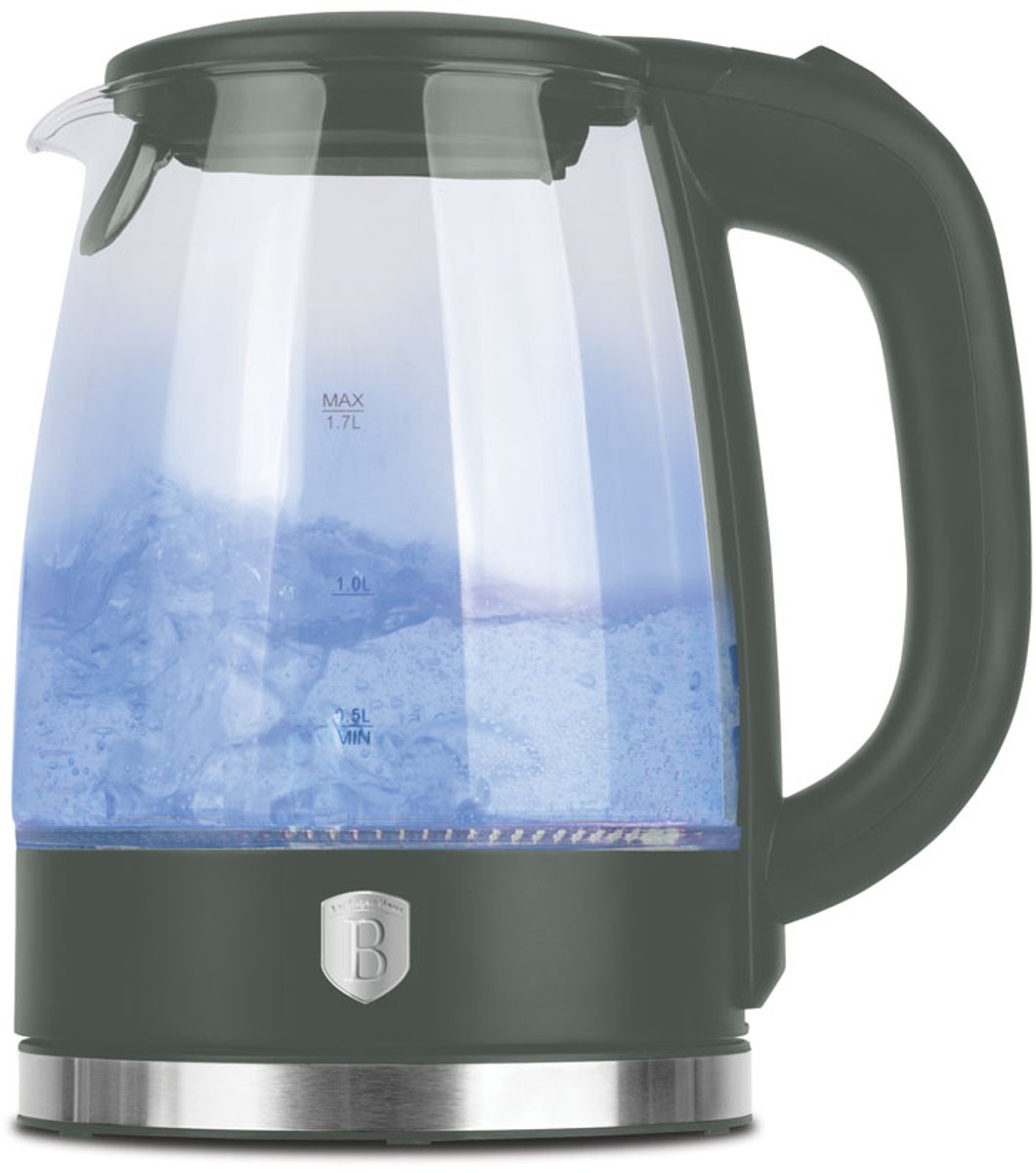 Berlinger Haus - glazen waterkoker - LED light - mat groen