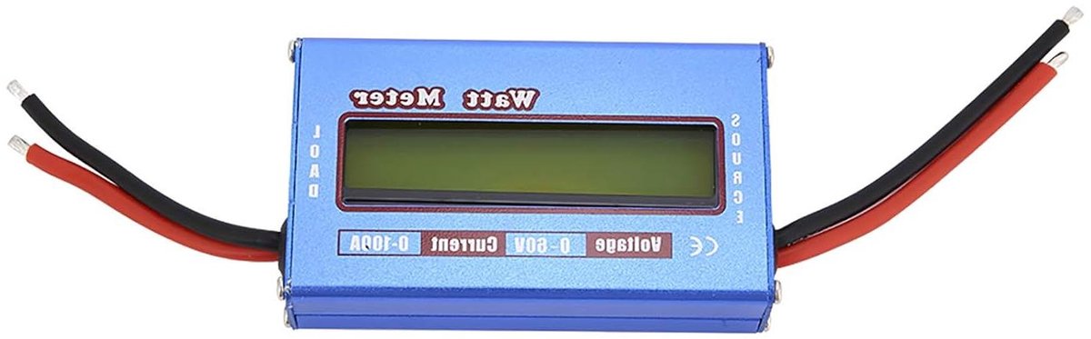 Digitale Wattmeter - Vermogensmeter Voltmeter Amperemeter - DC Circuits Testen - Laag Stroomverbruik LCD - Tot 60V 100A - Blauw