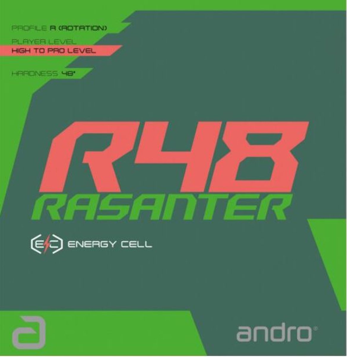 Andro - Rasanter R48 - Rood - 2.0 - Tafeltennis Rubbers
