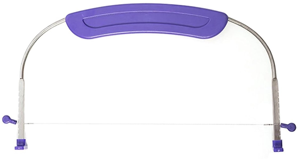 Allecto - Verstelbare Taartsnijder - Professionele Cake Leveler met RVS Draad en Paarse Handgreep