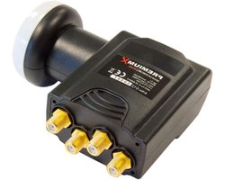 PremiumX Deluxe Quad LNB - Signaalomzetter voor 4 gebruikers met digitale satellietontvangst in HD, UHD en 4K. Ondersteunt DVB-S2 en PLL-referentieoscillator voor maximale prestaties